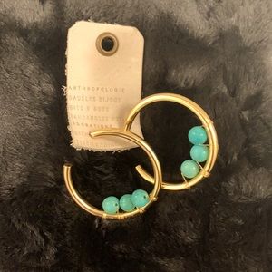 Anthropologie Good hoops with Turquoise